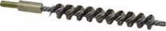 Value Collection - 1/2" Diam Helical Stainless Steel Tube Brush - 0.012" Filament Diam, 3-1/2" Brush Length, 5-1/2" OAL, 1/4-20 Male Shank - Exact Tooling