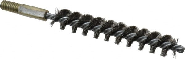 Value Collection - 5/8" Diam Helical Stainless Steel Tube Brush - 0.012" Filament Diam, 3-1/2" Brush Length, 5-1/2" OAL, 5/16-18 Male Shank - Exact Tooling