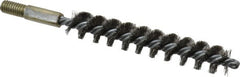 Value Collection - 5/8" Diam Helical Stainless Steel Tube Brush - 0.012" Filament Diam, 3-1/2" Brush Length, 5-1/2" OAL, 5/16-18 Male Shank - Exact Tooling