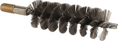 Value Collection - 1-1/2" Diam Helical Stainless Steel Tube Brush - 0.012" Filament Diam, 4-1/4" Brush Length, 7-1/2" OAL, 1/2-12 Male Shank - Exact Tooling