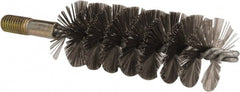 Value Collection - 1-3/4" Diam Helical Stainless Steel Tube Brush - 0.012" Filament Diam, 4-1/4" Brush Length, 7-1/2" OAL, 1/2-12 Male Shank - Exact Tooling