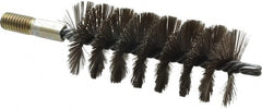 Value Collection - 2" Diam Helical Stainless Steel Tube Brush - 0.012" Filament Diam, 4-1/4" Brush Length, 7-1/2" OAL, 1/2-12 Male Shank - Exact Tooling