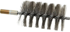 Value Collection - 2-3/4" Diam Helical Stainless Steel Tube Brush - 0.014" Filament Diam, 4-1/4" Brush Length, 7-1/2" OAL, 1/2-12 Male Shank - Exact Tooling