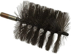 Value Collection - 4" Diam Helical Stainless Steel Tube Brush - 0.016" Filament Diam, 4-1/4" Brush Length, 7-1/2" OAL, 1/2-12 Male Shank - Exact Tooling