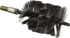 Value Collection - 3" Diam Helical Steel Tube Brush - Single Spiral, 0.016" Filament Diam, 4" Brush Length, 7" OAL, 1/2-12 Male Shank - Exact Tooling