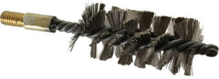 Value Collection - 1-3/4" Diam Helical Stainless Steel Tube Brush - Single Spiral, 0.012" Filament Diam, 4" Brush Length, 7" OAL, 1/2-12 Male Shank - Exact Tooling