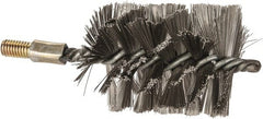 Value Collection - 3" Diam Helical Stainless Steel Tube Brush - Single Spiral, 0.016" Filament Diam, 4" Brush Length, 7" OAL, 1/2-12 Male Shank - Exact Tooling