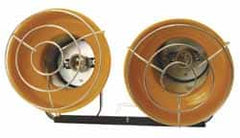 Fostoria - 120 Volt, 600 Watt, Electric, Incandescent Portable Cart Work Light - 15' Cord, 2 Heads, 7,400 Lumens, Aluminum - Exact Tooling