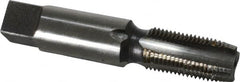 Interstate - 1/8-27 NPS Thread, 4 Flute Standard Pipe Tap - 2-1/8" OAL, 3/4" Thread Length, 7/16" Shank Diam, Bright Finish, High Speed Steel - Exact Tooling