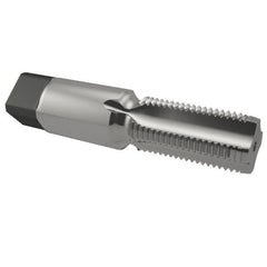 Interstate - 3/8-18 NPS Thread, 4 Flute Standard Pipe Tap - 2-9/16" OAL, 1-1/16" Thread Length, 0.7" Shank Diam, Bright Finish, High Speed Steel - Exact Tooling
