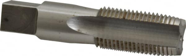 Interstate - 1/2-14 NPS Thread, 4 Flute Standard Pipe Tap - 3-1/8" OAL, 1-3/8" Thread Length, 11/16" Shank Diam, Bright Finish, High Speed Steel - Exact Tooling