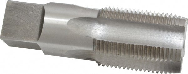 Interstate - 1 - 11-1/2 NPS Thread, 5 Flute Standard Pipe Tap - 3-1/4" OAL, 1-3/4" Thread Length, 1-1/8" Shank Diam, Bright Finish, High Speed Steel - Exact Tooling