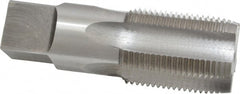 Interstate - 1 - 11-1/2 NPS Thread, 5 Flute Standard Pipe Tap - 3-1/4" OAL, 1-3/4" Thread Length, 1-1/8" Shank Diam, Bright Finish, High Speed Steel - Exact Tooling