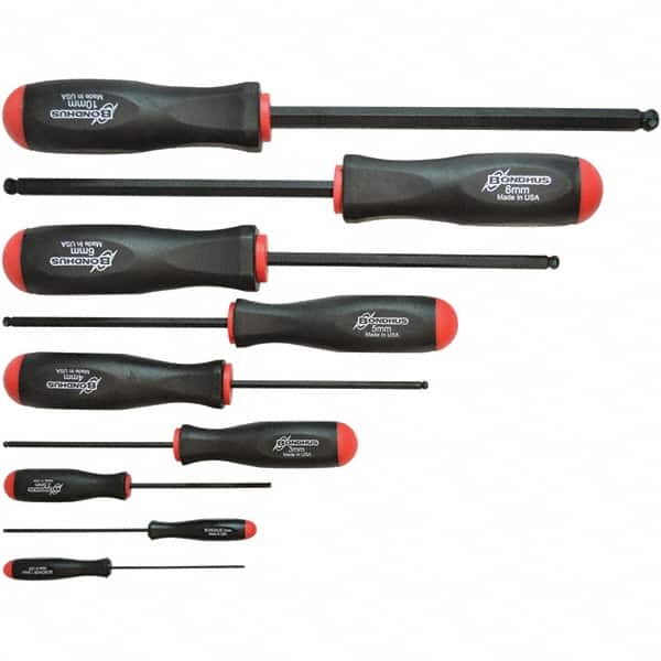 Bondhus - Hex Driver Sets Tool Type: Ball End Size Range (mm): 1.5 - 10 - Exact Tooling