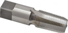 Interstate - 3/8-18 NPTF Thread, 4 Flute Standard Pipe Tap - 2-9/16" OAL, 1-1/16" Thread Length, 0.7" Shank Diam, Bright Finish, High Speed Steel - Exact Tooling