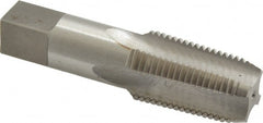Interstate - 1/2-14 NPTF Thread, 4 Flute Standard Pipe Tap - 3-1/8" OAL, 1-3/8" Thread Length, 11/16" Shank Diam, Bright Finish, High Speed Steel - Exact Tooling