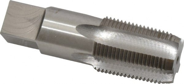 Interstate - 3/4-14 NPTF Thread, 5 Flute Standard Pipe Tap - 3-1/4" OAL, 1-3/8" Thread Length, 29/32" Shank Diam, Bright Finish, High Speed Steel - Exact Tooling
