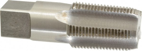 Interstate - 1 - 11-1/2 NPTF Thread, 5 Flute Standard Pipe Tap - 3-1/4" OAL, 1-3/4" Thread Length, 1-1/8" Shank Diam, Bright Finish, High Speed Steel - Exact Tooling