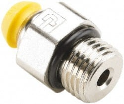 Parker - 10mm Outside Diam, 1/2-14 BSPP, Nickel Plated Brass Push-to-Connect Tube Male Connector - 300 Max psi, Tube to Male BSPP Connection, Nitrile O-Ring - Exact Tooling