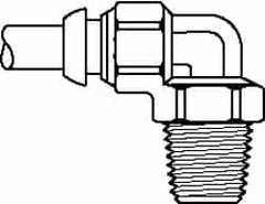 Parker - 10mm Outside Diam, 3/8-19 BSPT, Nickel Plated Brass Push-to-Connect Tube Male Elbow Compact - 300 Max psi, Tube to Male Connection - Exact Tooling