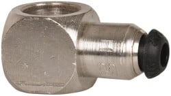 Parker - 8mm Outside Diam, Nickel Plated Brass Push-to-Connect Tube Banjo Body - 300 Max psi, Tube to Tube Connection - Exact Tooling