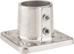 Hollaender - 1-1/4" Pipe, Base Flange, Aluminum Alloy Flange Pipe Rail Fitting - Bright Finish - Exact Tooling