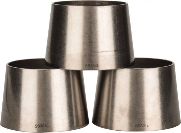 VNE - 3 x 2-1/2", Unpolished Style, Sanitary Stainless Steel Pipe Concentric Reducer - Butt Weld x Butt Weld Connection, Grade 304 - Exact Tooling