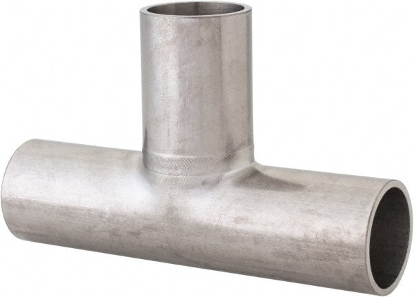 VNE - 1", Unpolished Style, Sanitary Stainless Steel Pipe Tee - Butt Weld x Butt Weld x Butt Weld Connection, Grade 316L - Exact Tooling