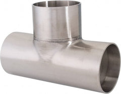 VNE - 2-1/2", Unpolished Style, Sanitary Stainless Steel Pipe Tee - Butt Weld x Butt Weld x Butt Weld Connection, Grade 316L - Exact Tooling