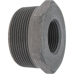 Made in USA - Size 2 x 1", Class 3,000, Forged Carbon Steel Black Pipe Hex Bushing - 3,000 psi, Threaded End Connection - Exact Tooling