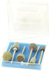 Grier Abrasives - 6 Piece Aluminum Oxide Silicon Carbide Unitized Abrasive Point Set - Includes Shapes B121, B52, B90, W160, W163 & W183 - Exact Tooling