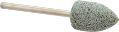 Grier Abrasives - 1/2" Head Diam x 3/4" Thickness, B42, Pointed End, Aluminum Oxide Mounted Point - Green-Gray, Fine Grade, 33,750 RPM - Exact Tooling