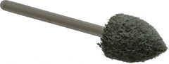 Grier Abrasives - 1/2" Head Diam x 3/4" Thickness, B42, Pointed End, Aluminum Oxide Mounted Point - Green-Gray, Coarse Grade, 33,750 RPM - Exact Tooling
