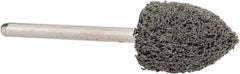 Grier Abrasives - 1/2" Head Diam x 3/4" Thickness, B42, Pointed End, Silicon Carbide Mounted Point - Green-Gray, Fine Grade, 33,750 RPM - Exact Tooling