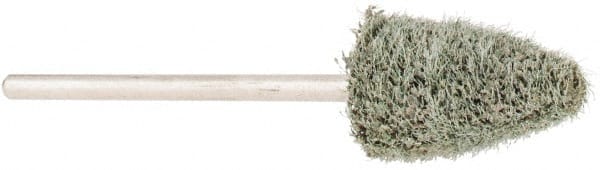 Grier Abrasives - 3/8" Head Diam x 3/4" Thickness, B52, Pointed End, Aluminum Oxide Mounted Point - Green-Gray, Fine Grade, 23,000 RPM - Exact Tooling