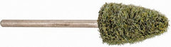 Grier Abrasives - 3/8" Head Diam x 3/4" Thickness, B52, Pointed End, Aluminum Oxide Mounted Point - Green-Gray, Coarse Grade, 23,000 RPM - Exact Tooling