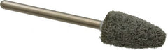 Grier Abrasives - 3/8" Head Diam x 3/4" Thickness, B52, Pointed End, Aluminum Oxide Mounted Point - Green-Gray, Fine Grade, 45,370 RPM - Exact Tooling