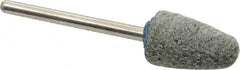 Grier Abrasives - 3/8" Head Diam x 3/4" Thickness, B52, Pointed End, Aluminum Oxide Mounted Point - Green-Gray, Medium Grade, 45,370 RPM - Exact Tooling