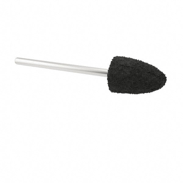 Grier Abrasives - 3/8" Head Diam x 3/4" Thickness, B52, Pointed End, Silicon Carbide Mounted Point - Green-Gray, Fine Grade, 45,370 RPM - Exact Tooling