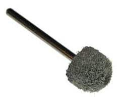 Standard Abrasives - 1/2" Head Diam x 1/2" Thickness, B90, Ball Nose End, Aluminum Oxide Mounted Point - Black, 34,500 RPM - Exact Tooling