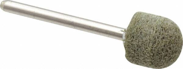 Grier Abrasives - 1/2" Head Diam x 1/2" Thickness, B90, Ball Nose End, Aluminum Oxide Mounted Point - Green-Gray, Fine Grade, 34,500 RPM - Exact Tooling