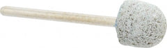 Grier Abrasives - 1/2" Head Diam x 1/2" Thickness, B90, Ball Nose End, Aluminum Oxide Mounted Point - Green-Gray, Medium Grade, 34,500 RPM - Exact Tooling