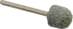 Grier Abrasives - 1/2" Head Diam x 1/2" Thickness, B90, Ball Nose End, Aluminum Oxide Mounted Point - Green-Gray, Coarse Grade, 34,500 RPM - Exact Tooling