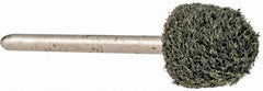 Grier Abrasives - 1/2" Head Diam x 1/2" Thickness, B90, Ball Nose End, Silicon Carbide Mounted Point - Green-Gray, Fine Grade, 34,500 RPM - Exact Tooling