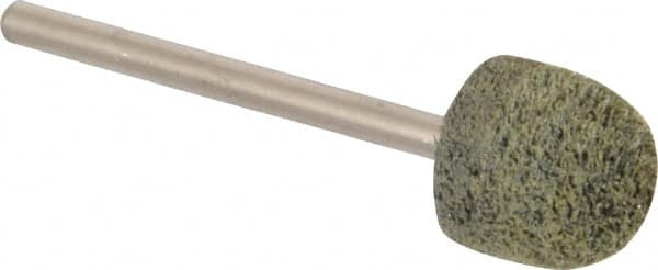 Grier Abrasives - 1/2" Head Diam x 1/2" Thickness, B90, Ball Nose End, Silicon Carbide Mounted Point - Green-Gray, Fine Grade, 34,500 RPM - Exact Tooling