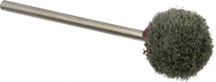 Grier Abrasives - 1/2" Head Diam x 1/2" Thickness, B121, Ball End, Silicon Carbide Mounted Point - Green-Gray, Fine Grade, 25,000 RPM - Exact Tooling