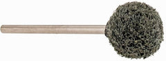 Grier Abrasives - 1/2" Head Diam x 1/2" Thickness, B121, Ball End, Silicon Carbide Mounted Point - Green-Gray, Fine Grade, 25,000 RPM - Exact Tooling