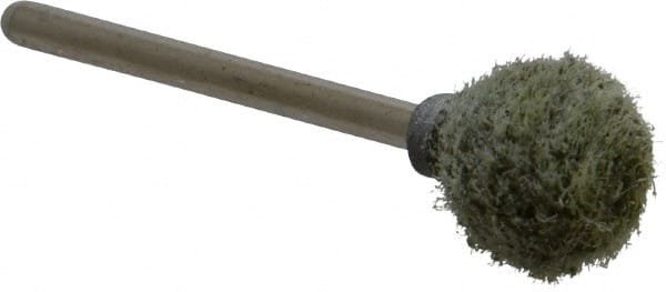 Grier Abrasives - 1/2" Head Diam x 1/2" Thickness, B121, Ball End, Aluminum Oxide Mounted Point - Green-Gray, Coarse Grade, 45,370 RPM - Exact Tooling