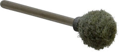 Grier Abrasives - 1/2" Head Diam x 1/2" Thickness, B121, Ball End, Aluminum Oxide Mounted Point - Green-Gray, Coarse Grade, 45,370 RPM - Exact Tooling