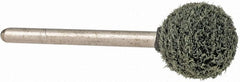 Grier Abrasives - 1/2" Head Diam x 1/2" Thickness, B121, Ball End, Silicon Carbide Mounted Point - Green-Gray, Fine Grade, 45,370 RPM - Exact Tooling